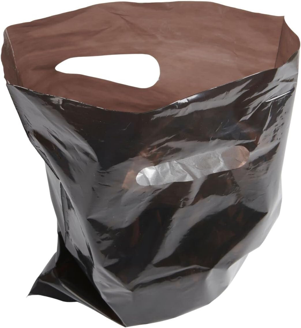 Plastic Bags 500 Black Retail Merchandise Shopping Diecut Handle 15" x 18" x 4"