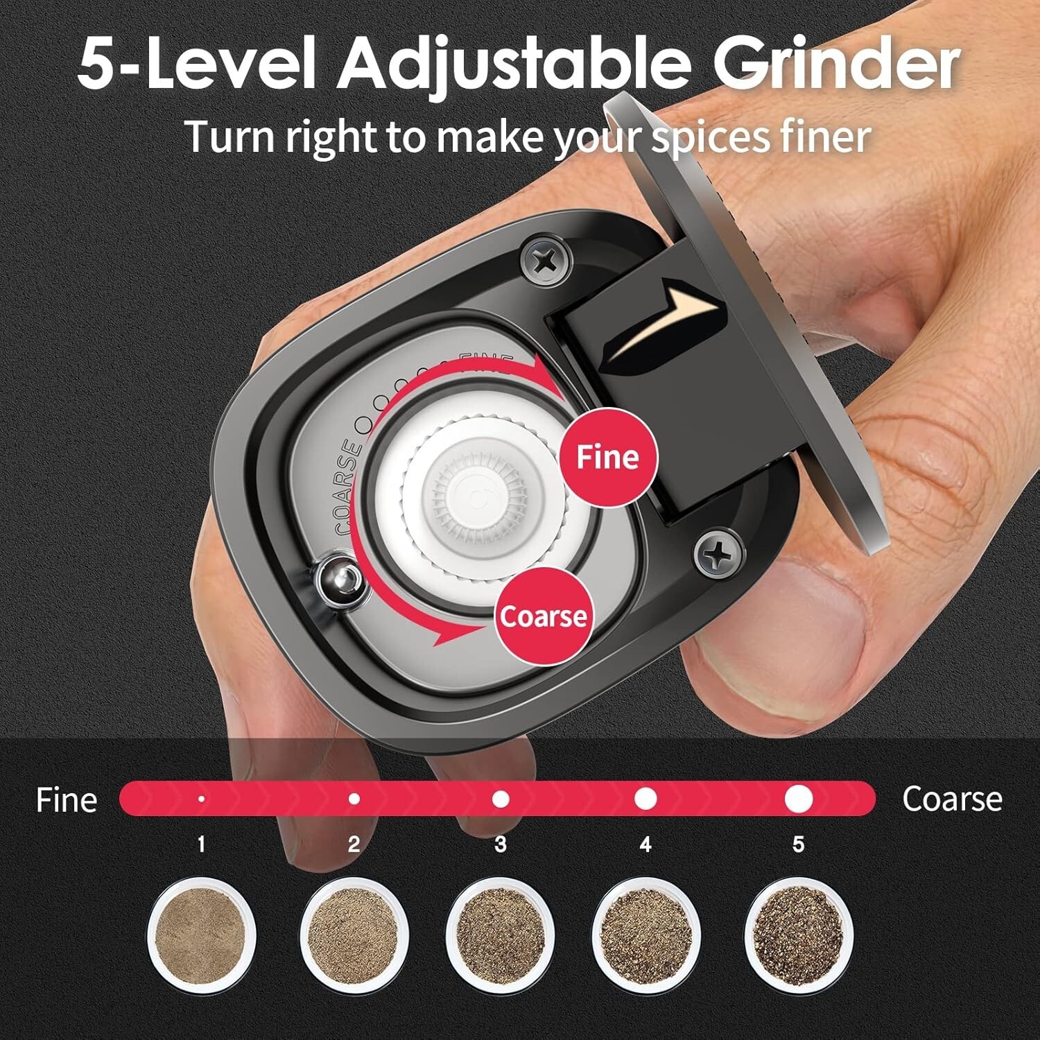 Electric Salt and Pepper Grinder Set, Automatic Gravity Salt and Pepper Grinder