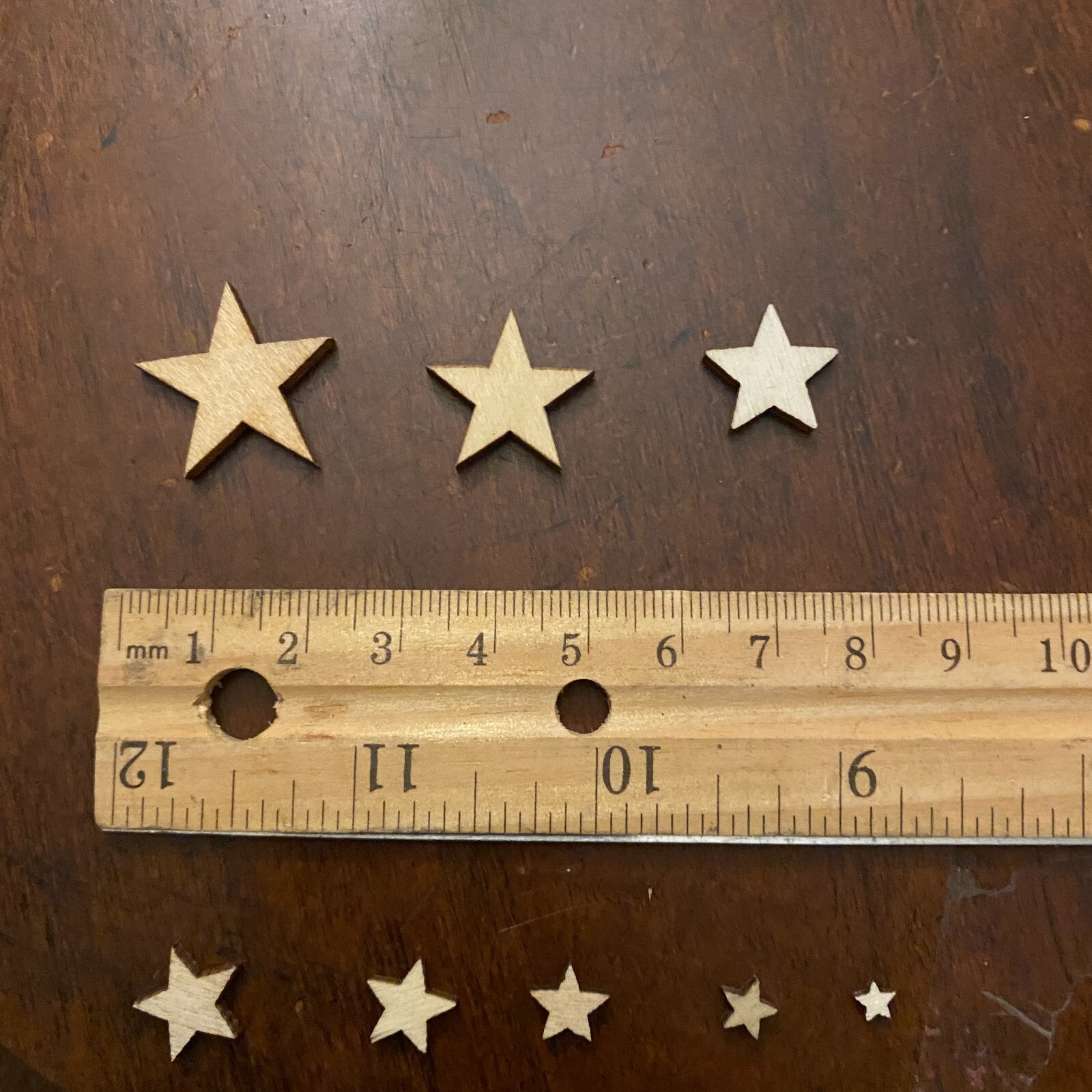 Small Wooden Stars, Pkgs of 10,20,30, Laser Cut, crafts, scrapbook $10=Free Ship
