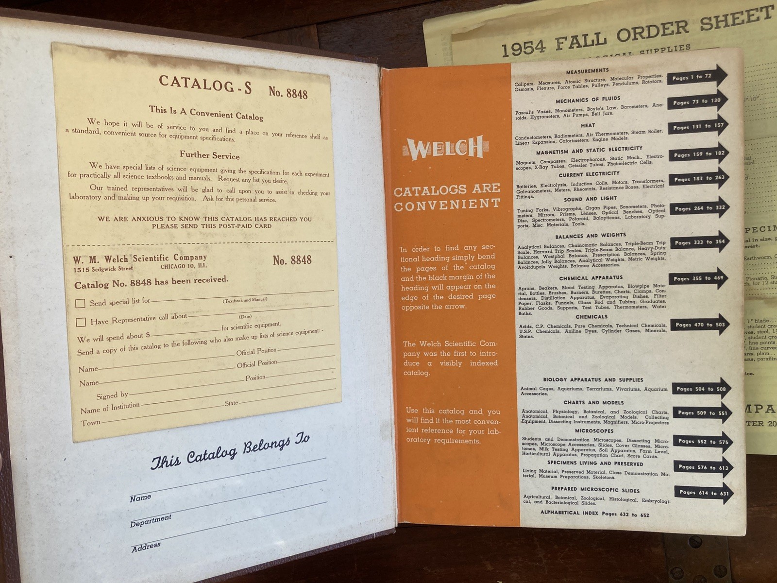 Welch Laboratory Apparatus Catalog 1948