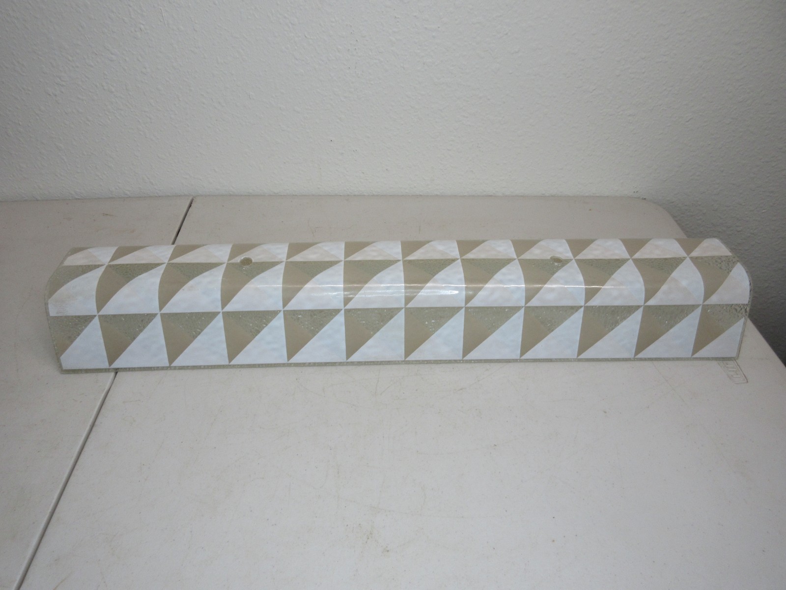 VTG Mid Century Modern Bathroom Vanity Glass U Shape Light Fixture - Glass Only