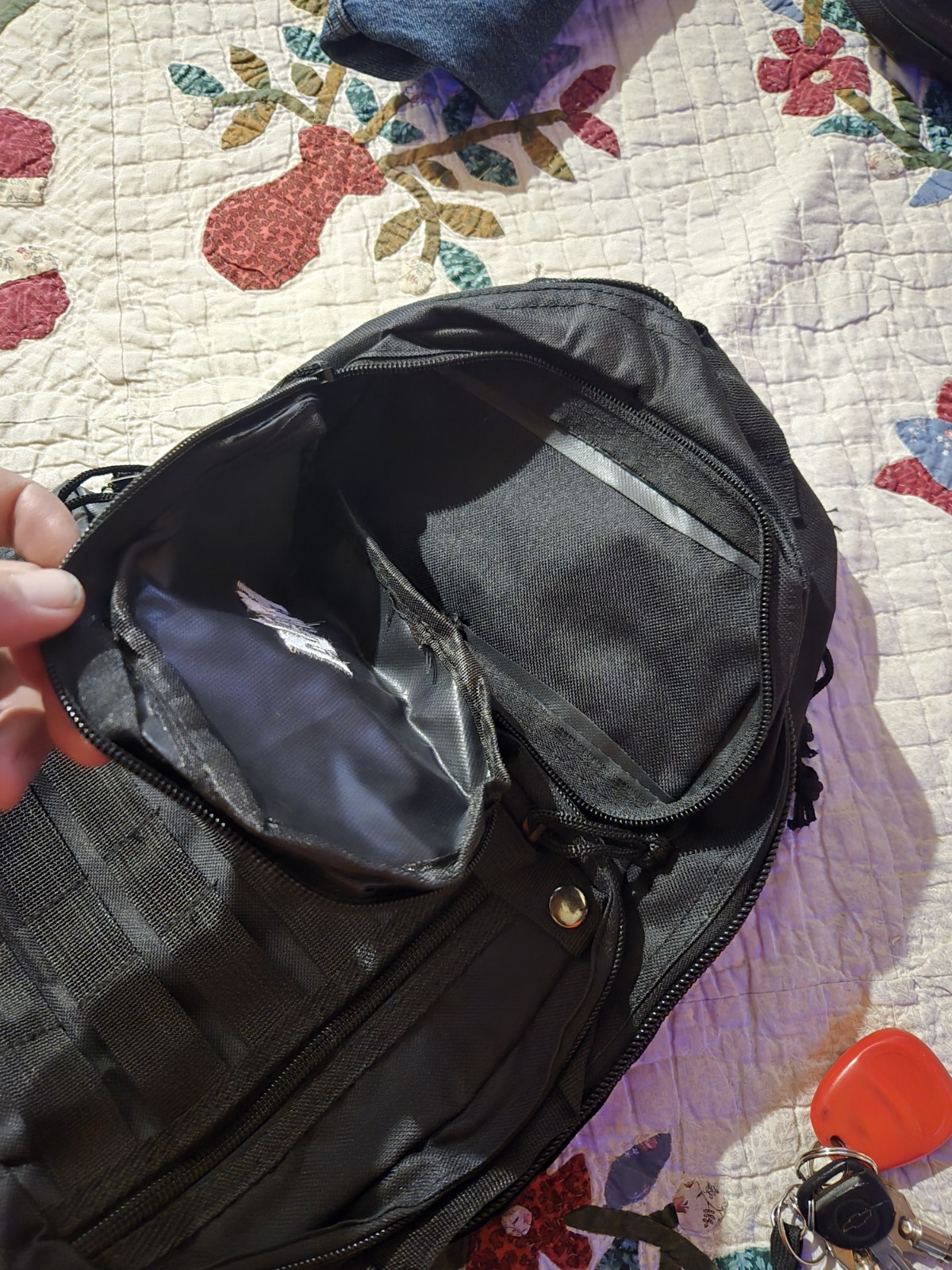 NRA Black Multiple Zipper Compartment Tactical Backpack Bag 16”x12” Nice Bookbag