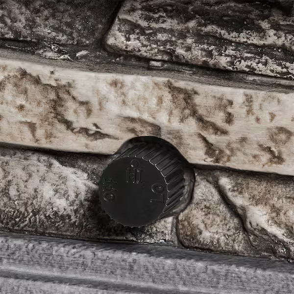 14 In. Rectangle Outdoor Propane Gas Fire Pit 15,000 BTU Stone Look / Lava Rocks