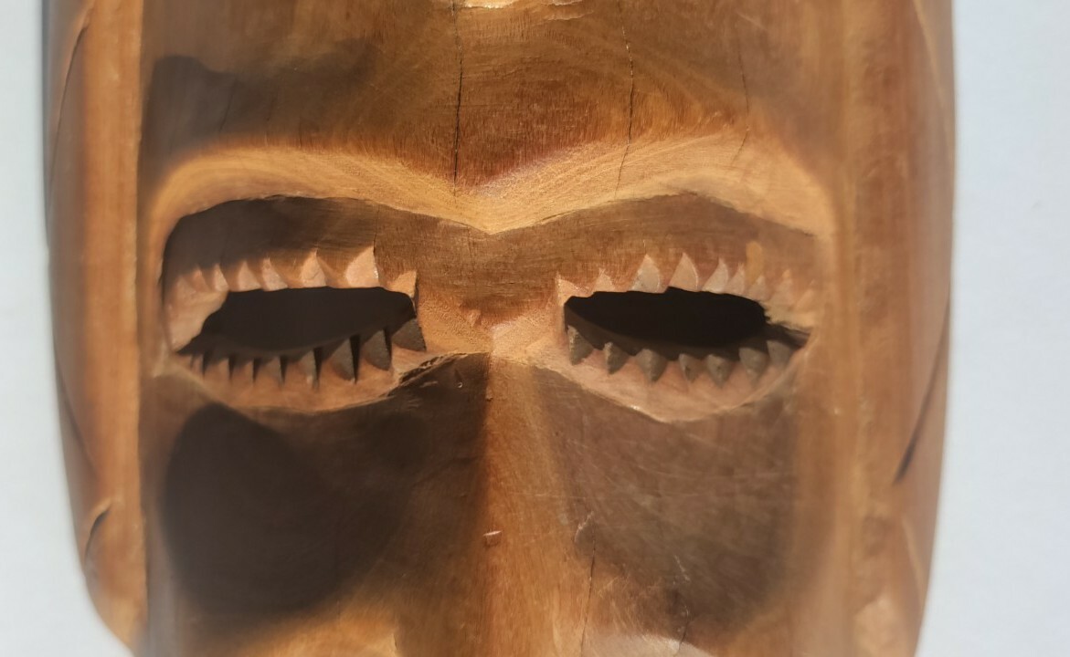 10.25" X 5.5" Hand Carved Wooden African Mask
