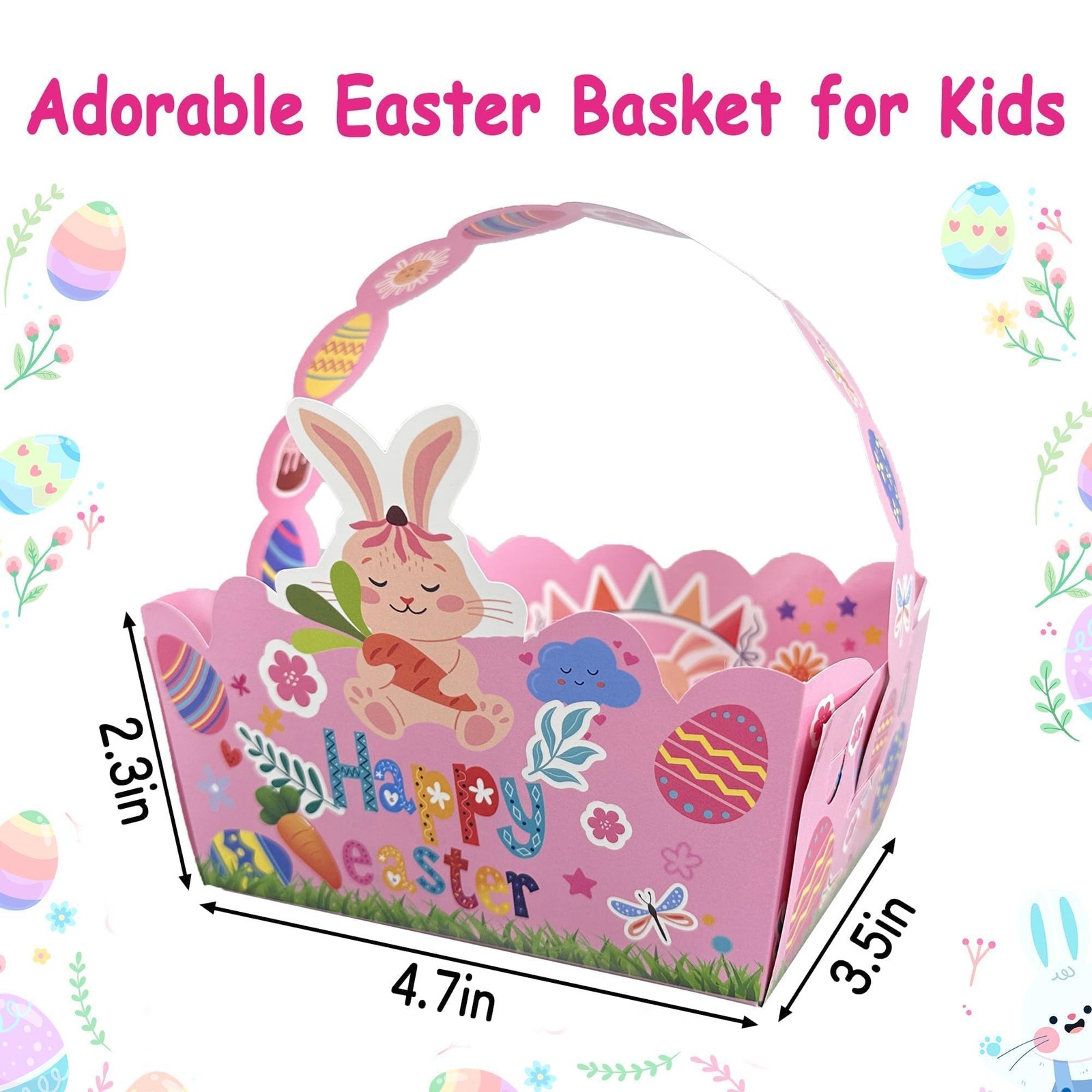 Best 24 Pack Easter Basket for Kids Easter Paper Baskets Bulk, Treat Boxes with