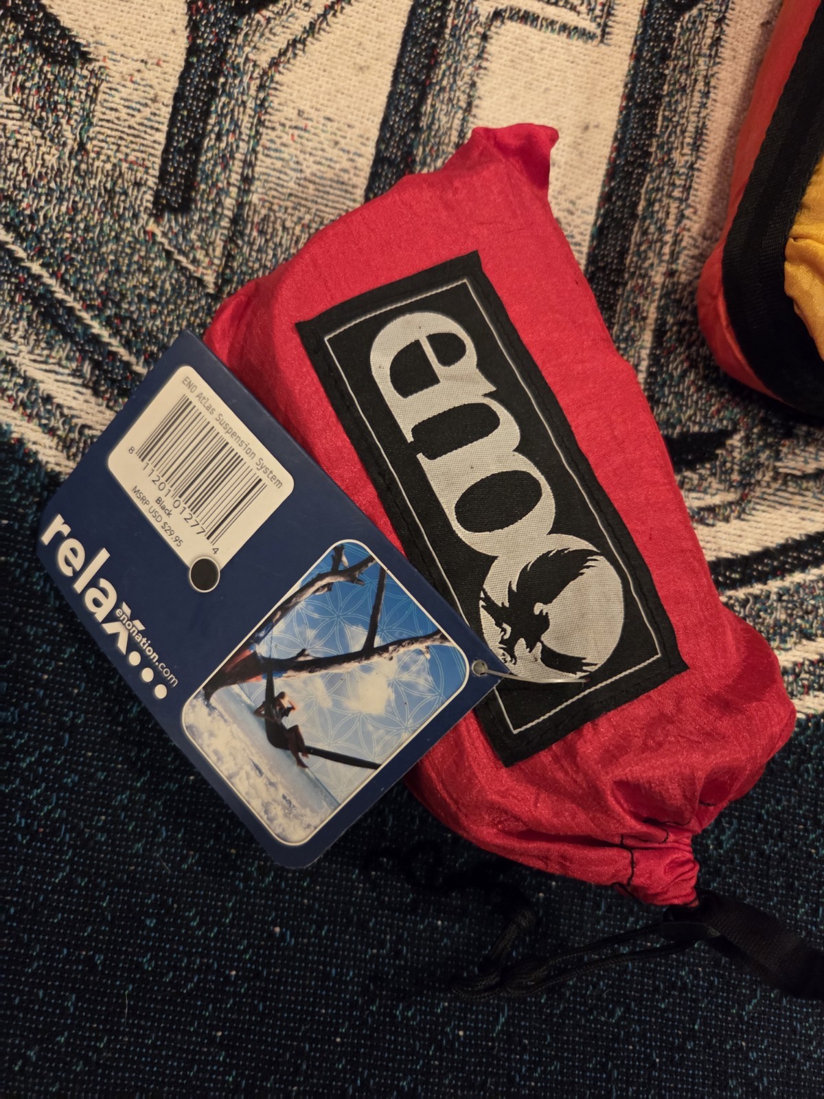 Eno Double Nest Hammock With Atlas Strap Suspension System Red/yellow