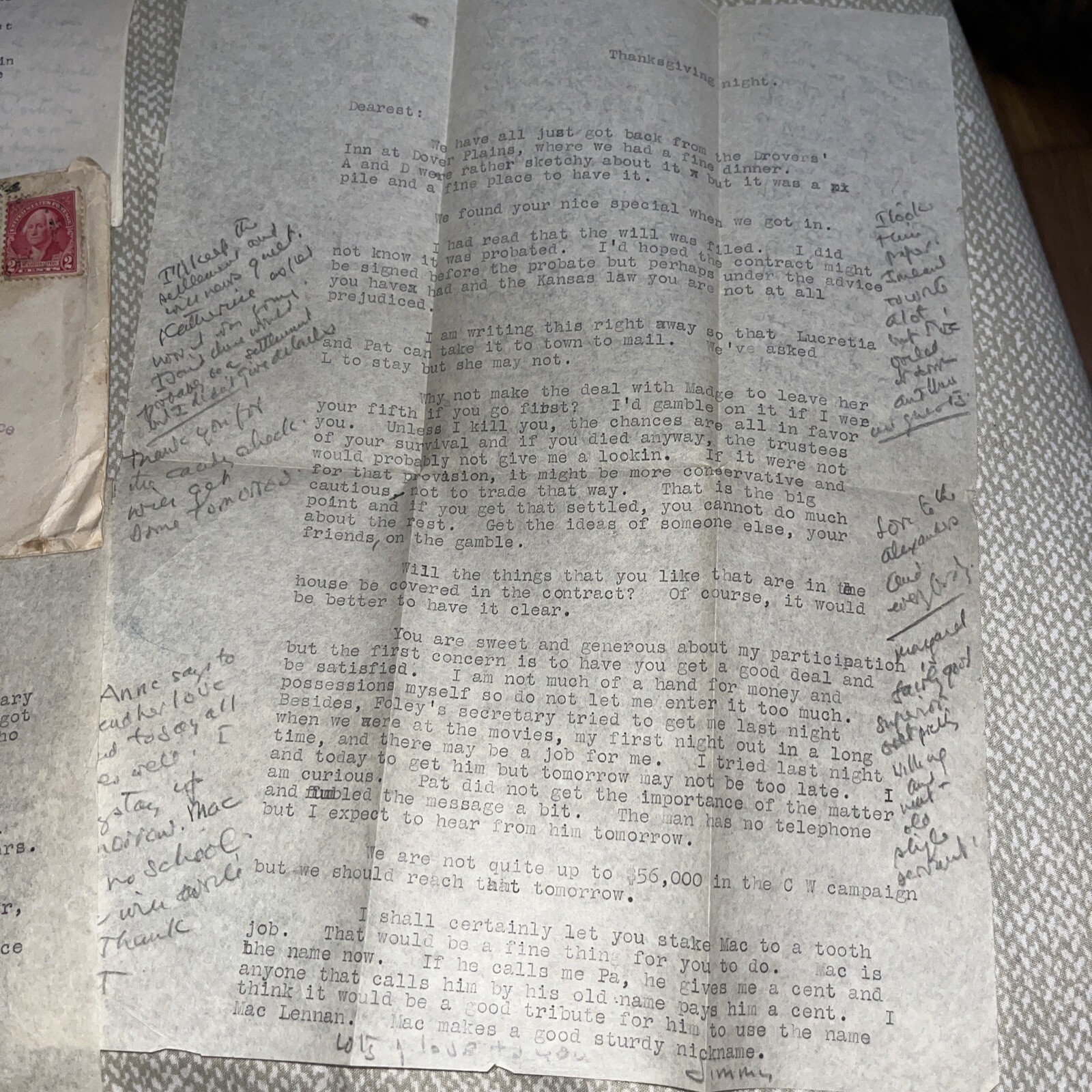 6 Letters (Letterhead: New York City Bar Association) & 2 Envelope 1933 Postmark