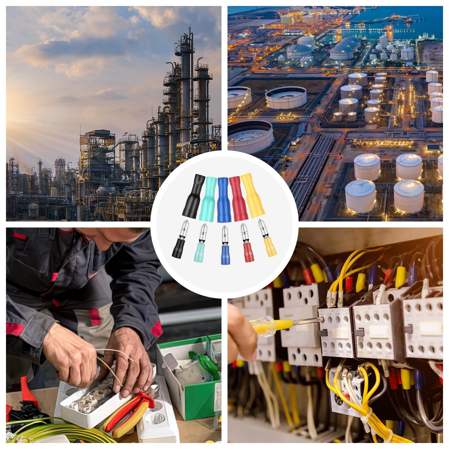 Nilight 200PCS Bullet Terminals Wire Connectors AWG 22-10 Female & Male Butt