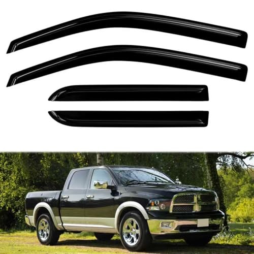 Window Visors Rain Guards fit Dodge Ram 1500 Crew Cab 2009-2018
