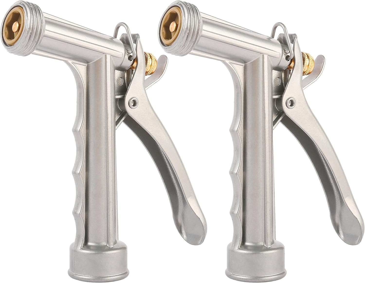2-Pack Zinc Metal Garden Hose Nozzle, Adjustable Spray