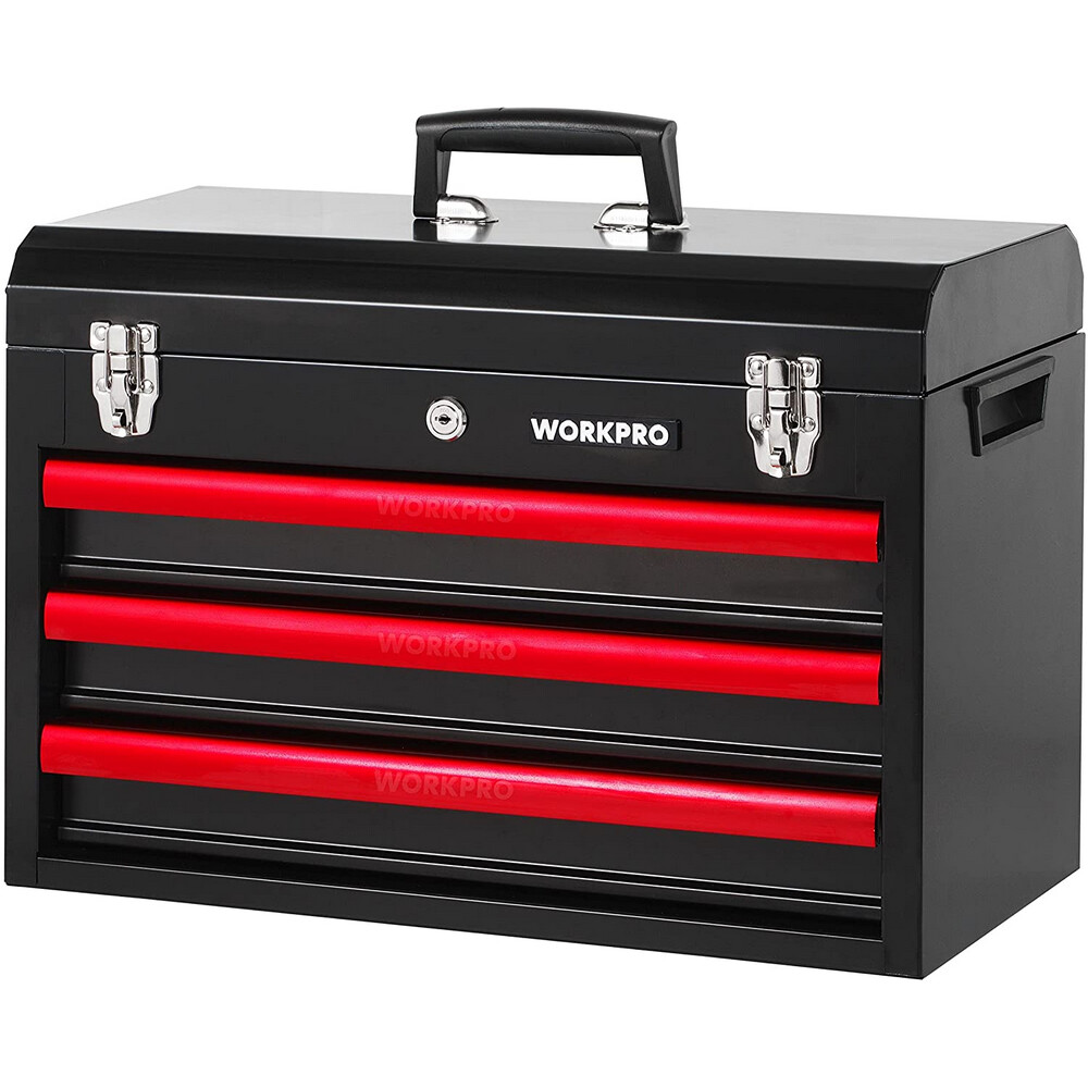 WORKPRO 408 Piece Mechanics Tool Set Socket Wrench Set With Heavy Duty Metal Box