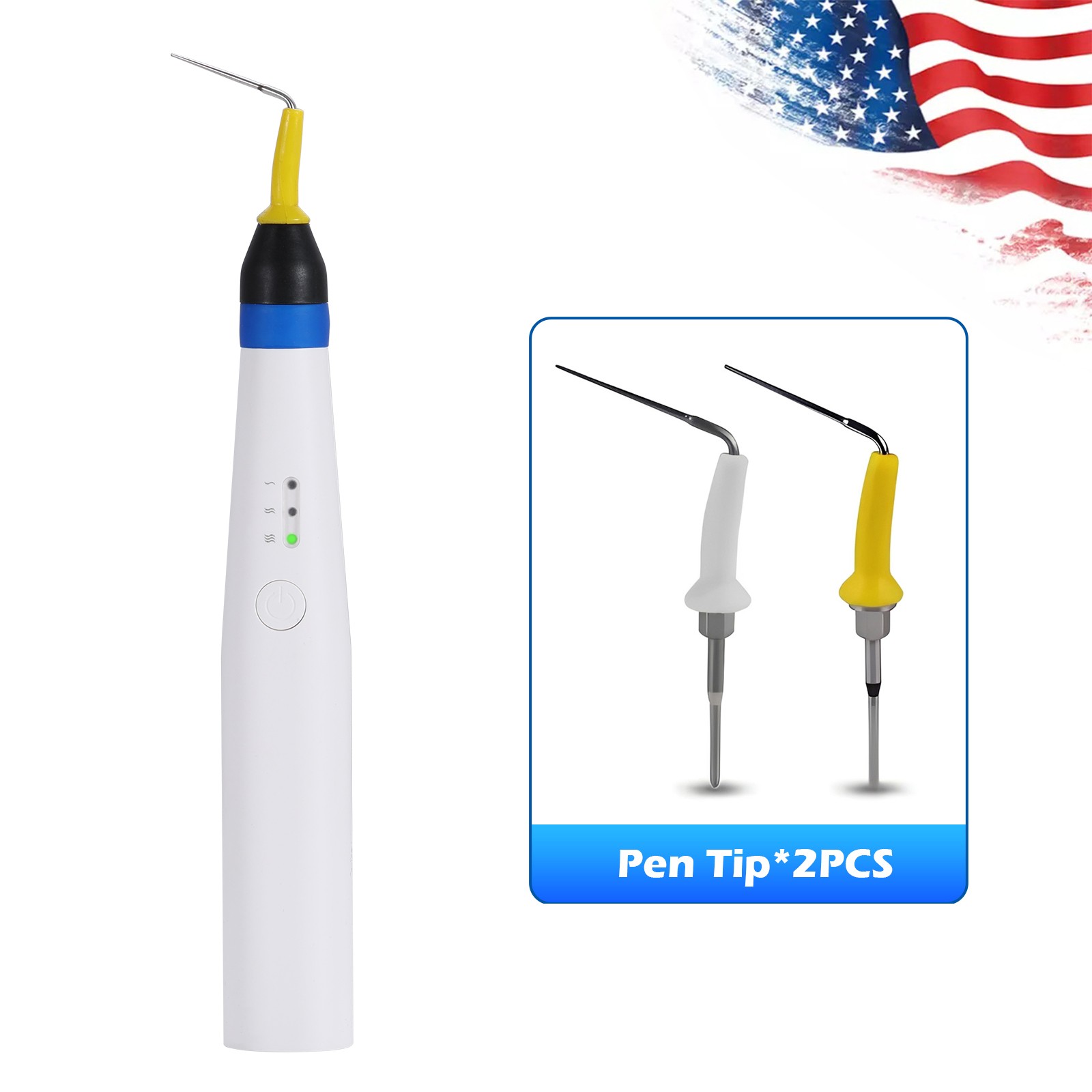 USA Dental Gutta Percha Obturation System Endo Heated Pen Cordless with 2Pc Tips