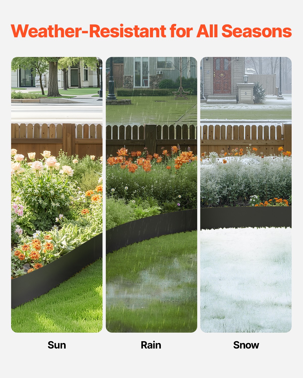 VEVOR Steel Landscape Edging 4 Packs 40 x 12in Rust-Resistant Garden Edging