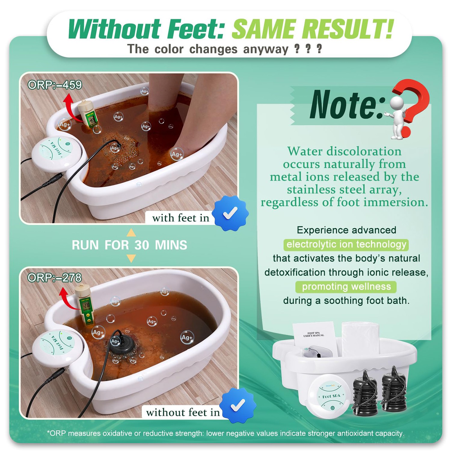 Ionic Detox Foot Bath Spa ionizer Machine With Chi Cleanse Tub Remove Toxins