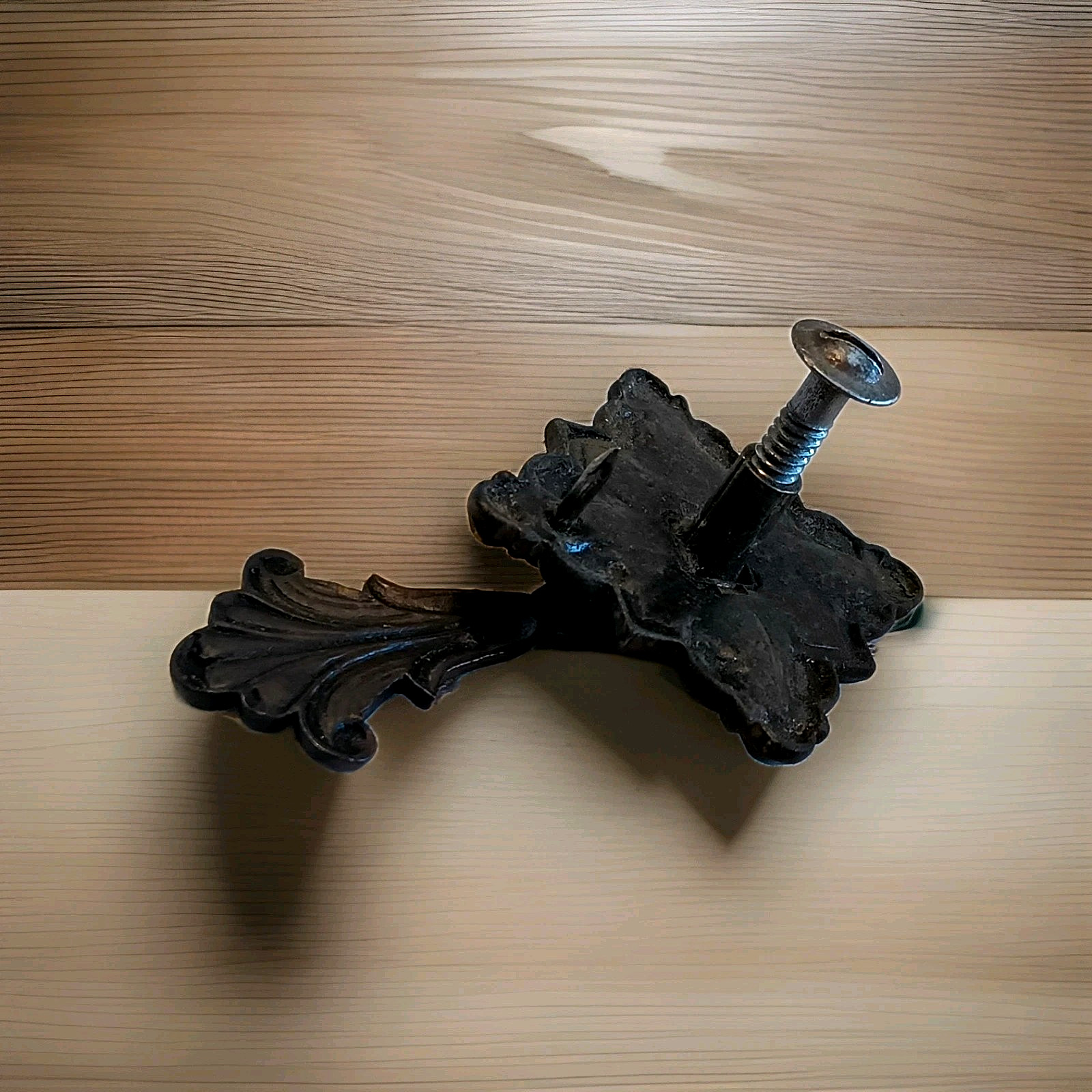 Pair Of Antique Teardrop drawer pulls With Mounting Screws Marked "32"