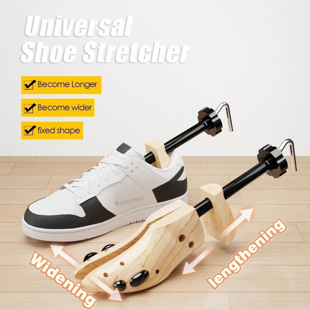 Men & Women Wooden Adjustable Shoe Tree Stretcher, Bunion Corn Blister Size 6-12