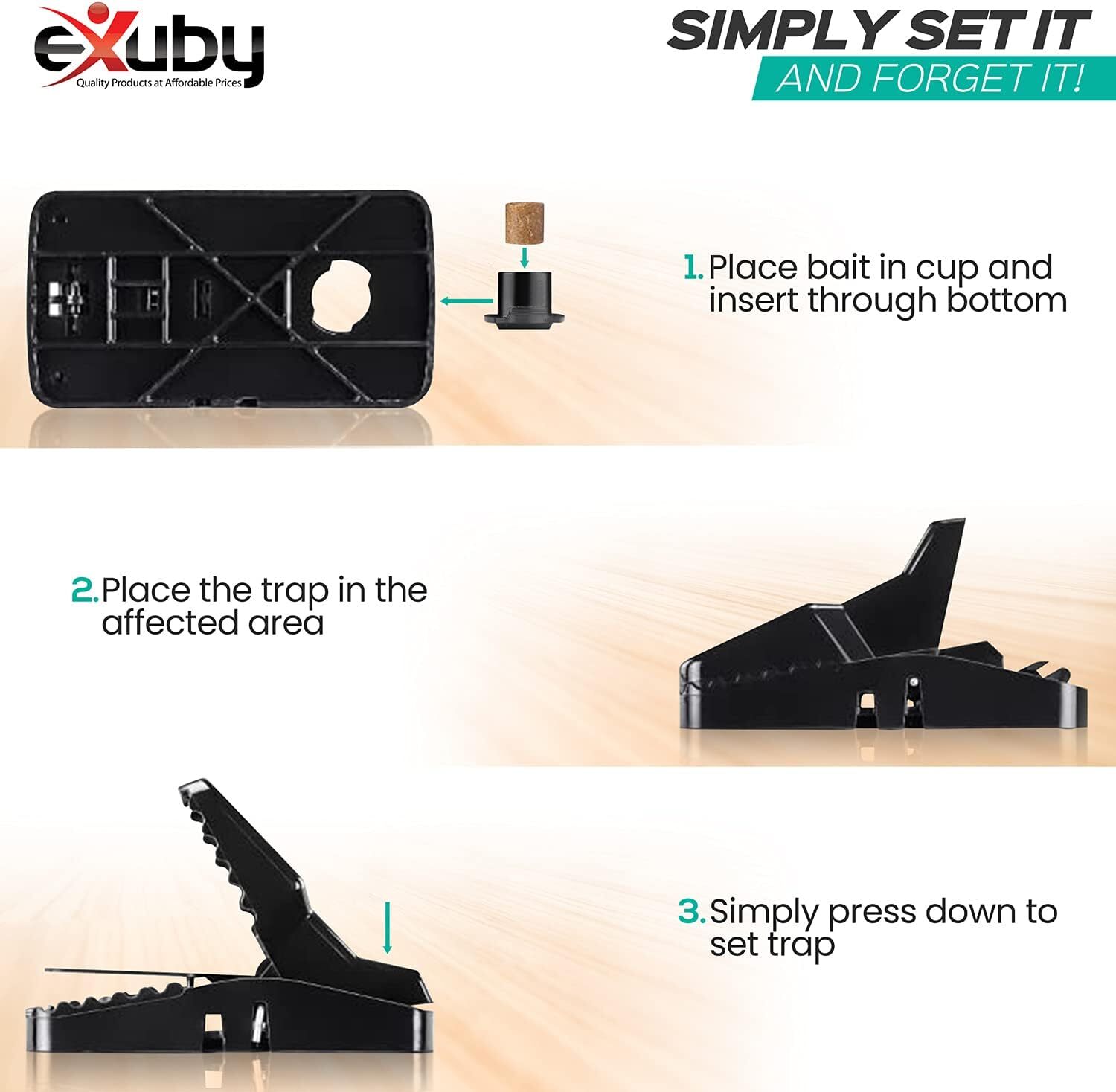 Large Powerful Rat Traps (4 Pack) - Kills Instantly with Powerful Steel Spring