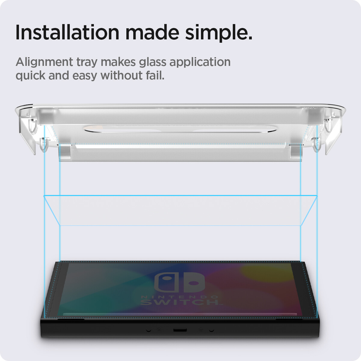 For Nintendo Switch OLED | Spigen [ EZFIT GLAStR ] Slim Screen Protector