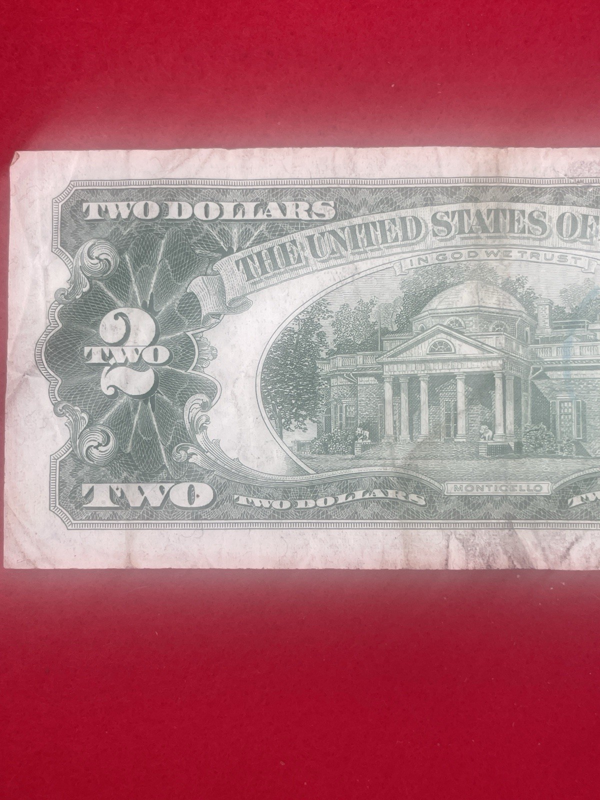 🌴1963 $2 United States Note • Red Seal Bill RARE
