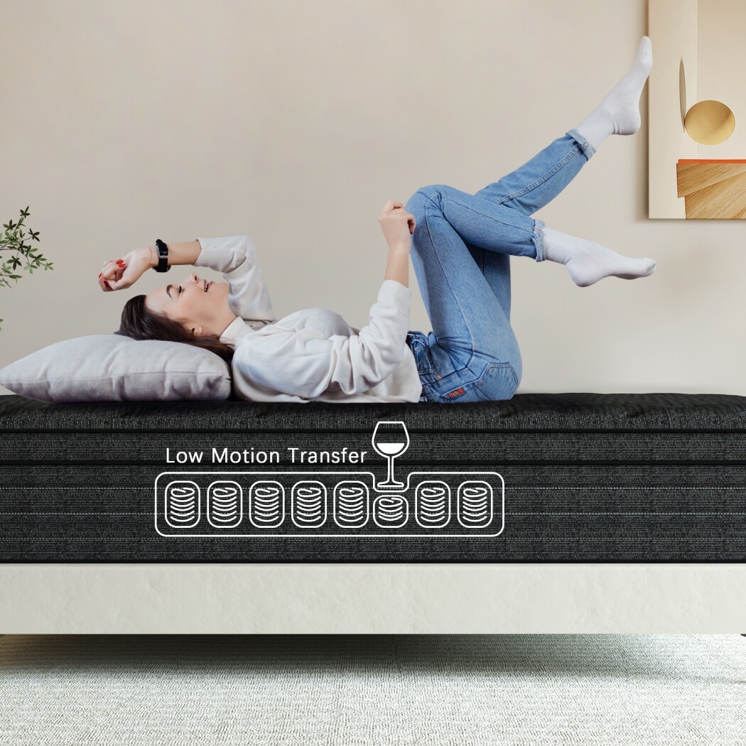 12" 14" Mattress in a box Twin Full Queen King Hybrid Spring Medium Firm Black