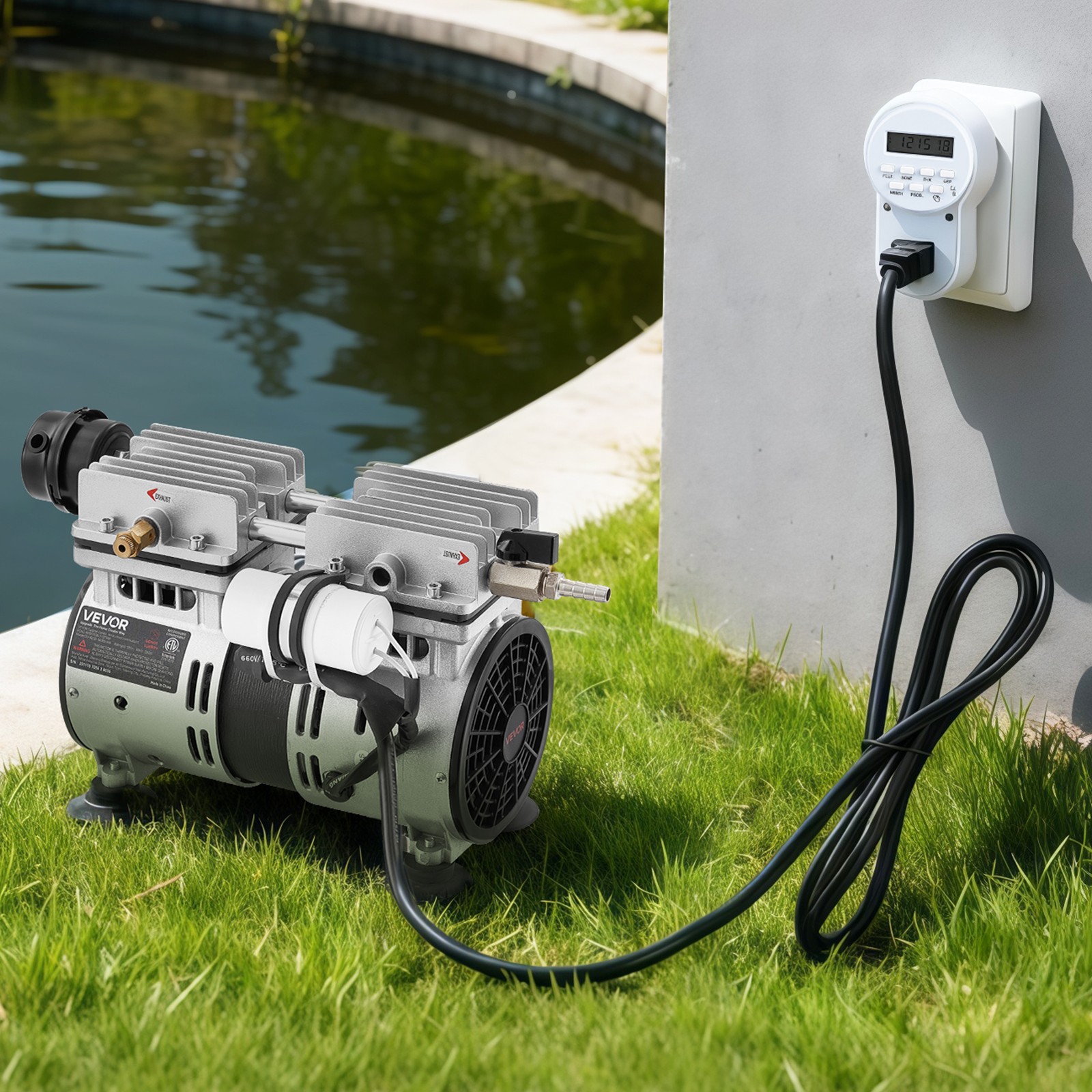 VEVOR Pond Aerator for Lake up to 3 Arces 5.2CFM 3/4HP Air Compressor 550W Motor