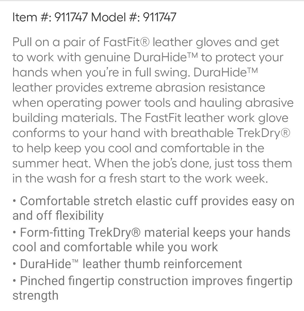 TWO PAIR Mechanix Wear Durahide Leather FastFit Work Glove Elastic Cuff LARGE