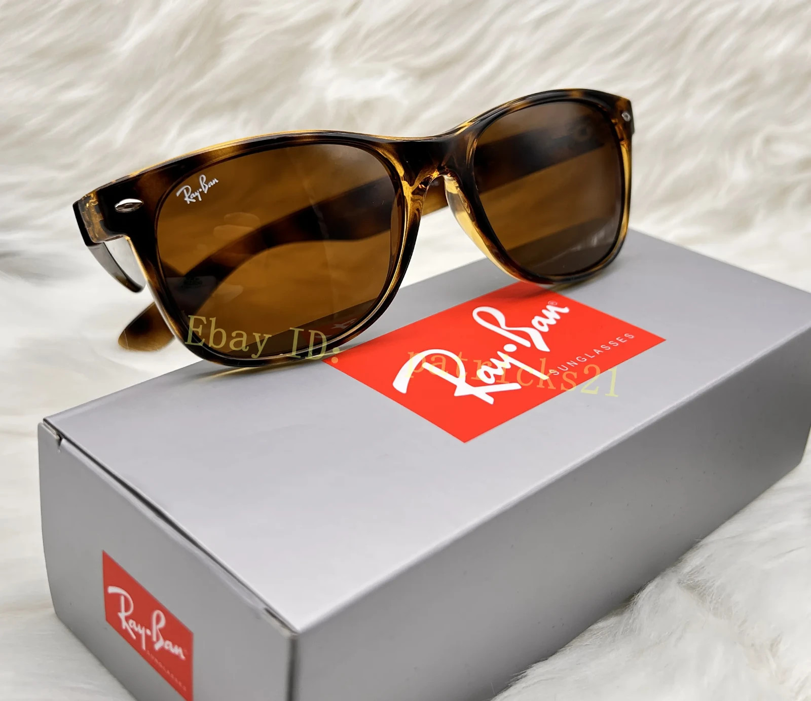 Ray-Ban RB2132 Wayfarer Sunglasses 55mm B-15 Brown Lens Havana Frame Unisex