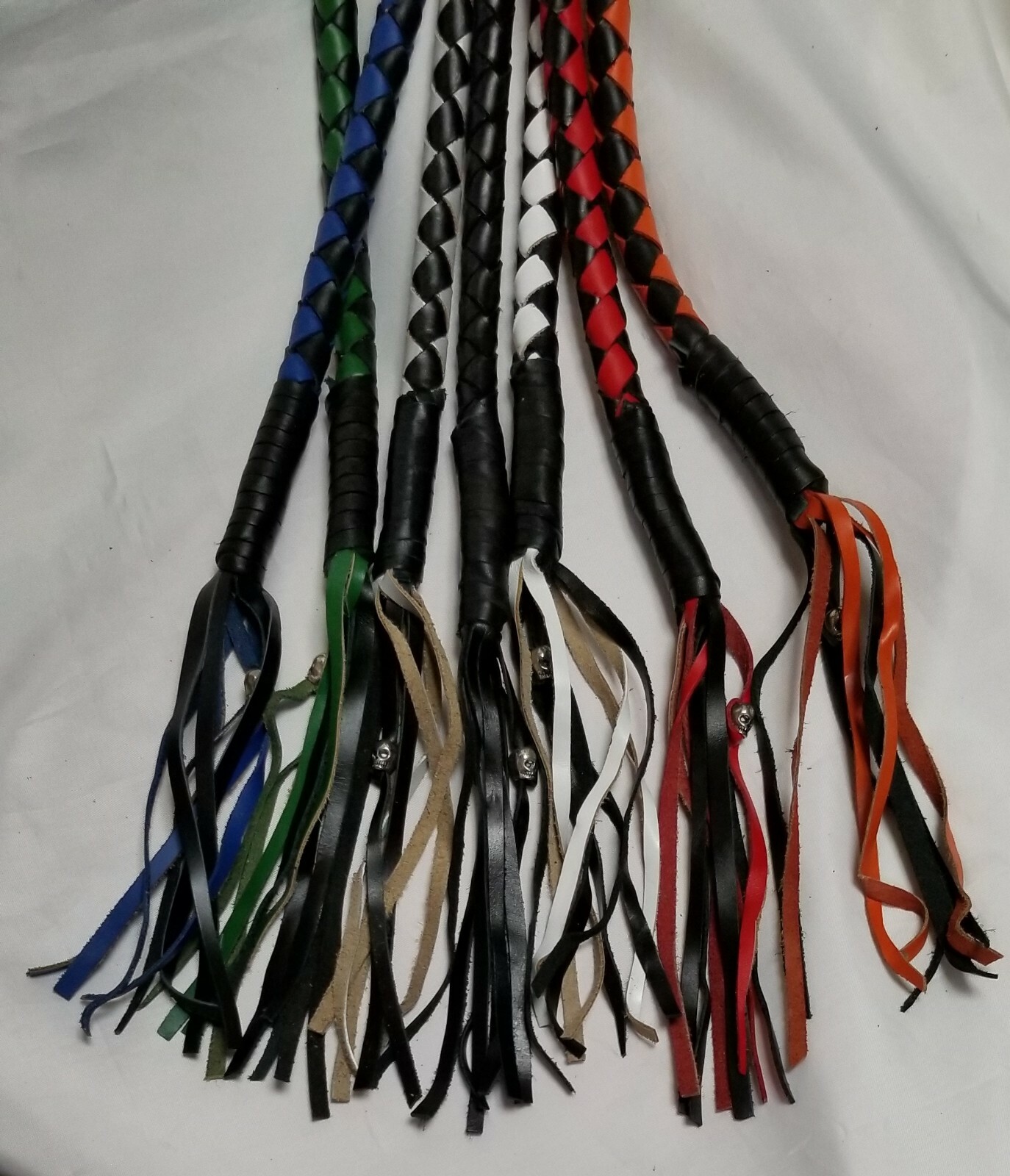 Get Back Whip 36 inch Biker Motorcycle Leather Whip 2" Circum Stainless Steel