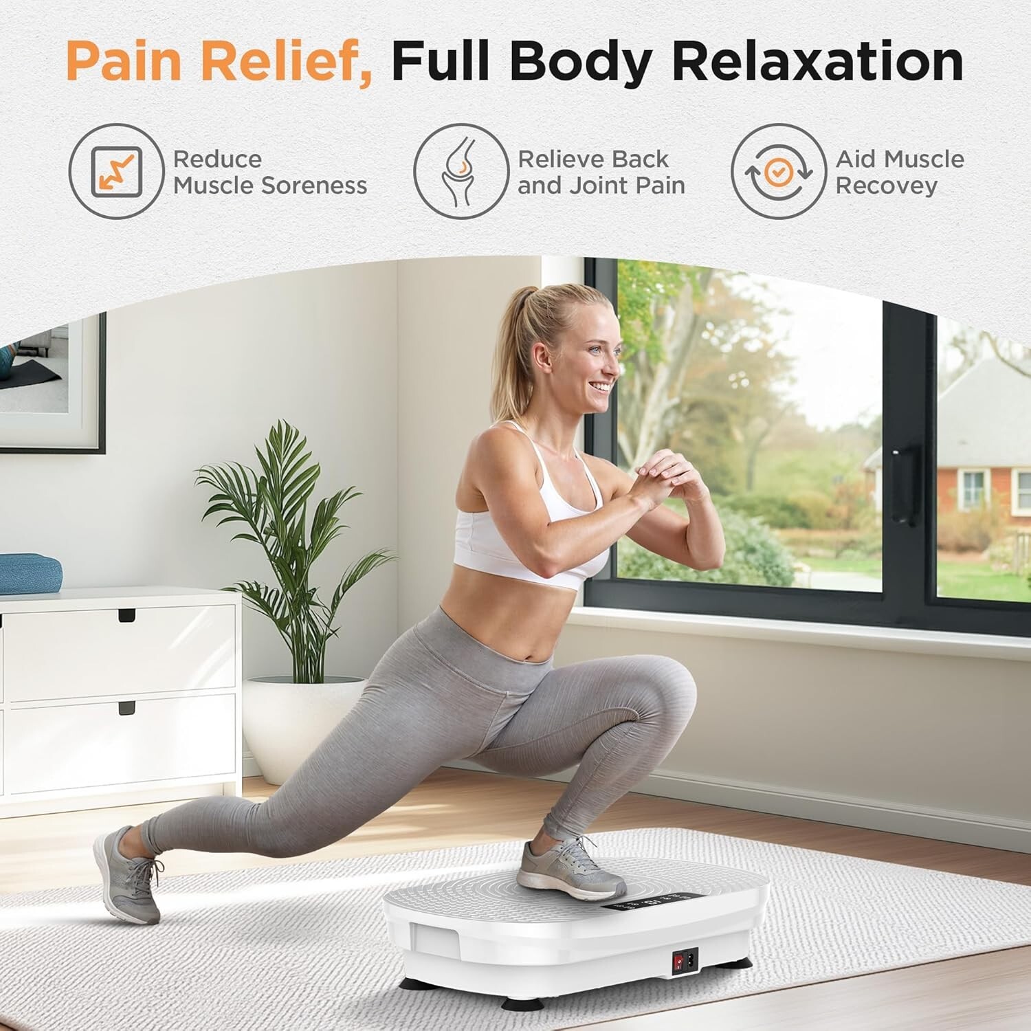 Whole Body Vibration Plate 330 LBS Capacity Multiple Modes for Toning Wellness