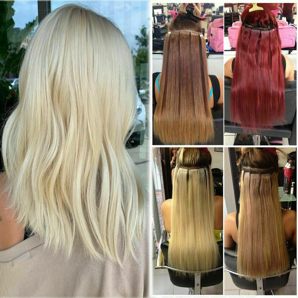 Seamless Tape in Human Hair Extensions Skin Weft Tape-on Real Thick Hair 16-26in
