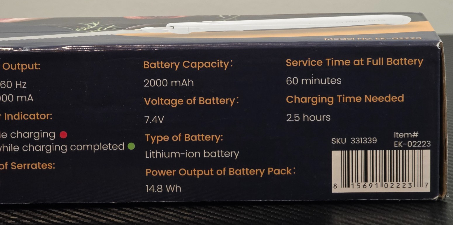 Premius Professional Rechargeable Cordless Electric Knife Model Ek-02223 White