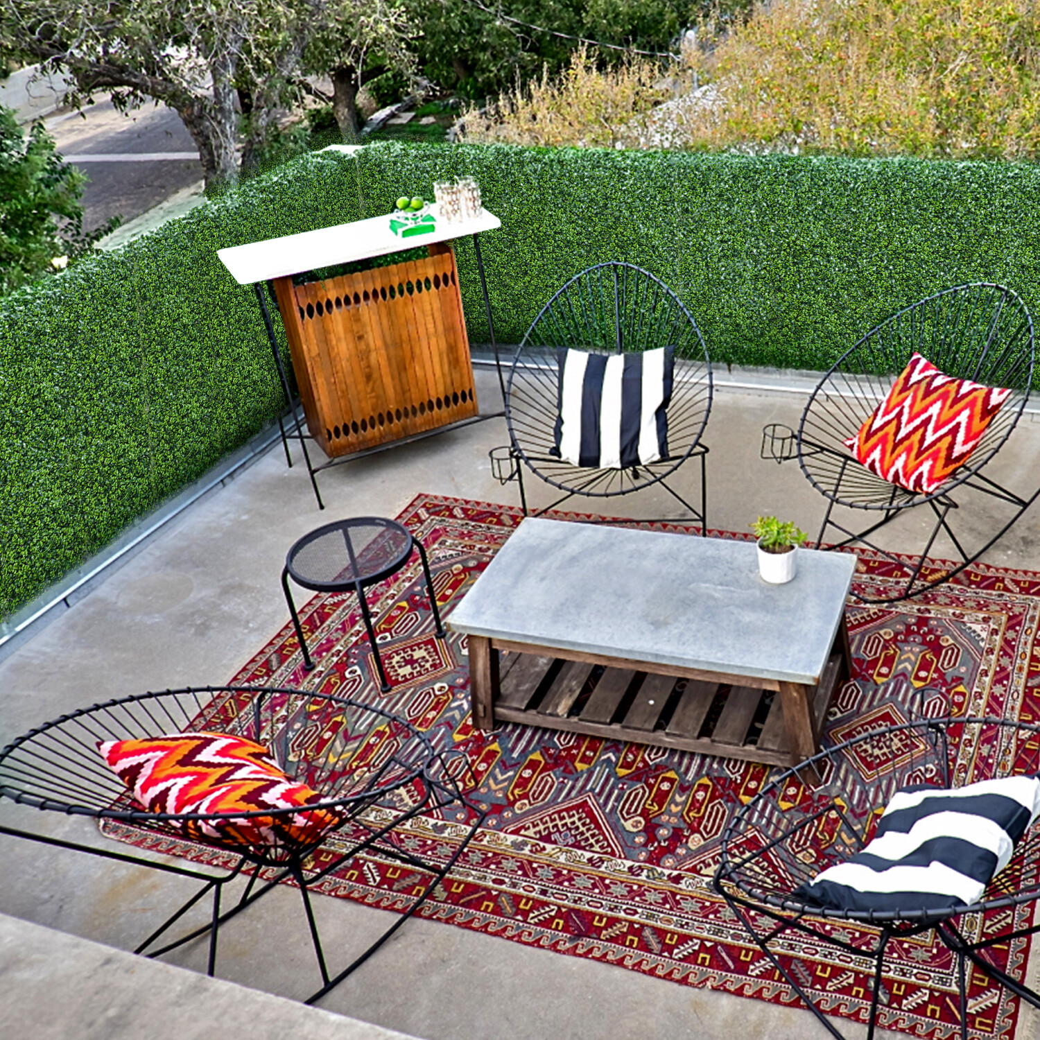 20"x20" Artificial Faux Tropical Leaf Privacy Fence Screen Decor Panels Hedge