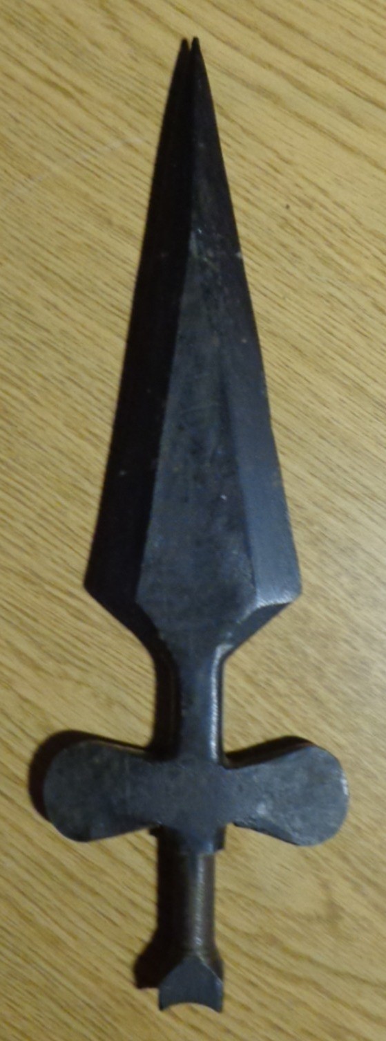 Functional Medieval Hand Made & Forged Blackened Iron Spear Head Unique Decor