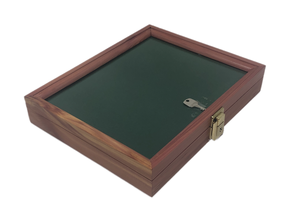 Cedar 9 x 12 x 2 Wood Display Case for Arrowheads Knives Collectibles Coins
