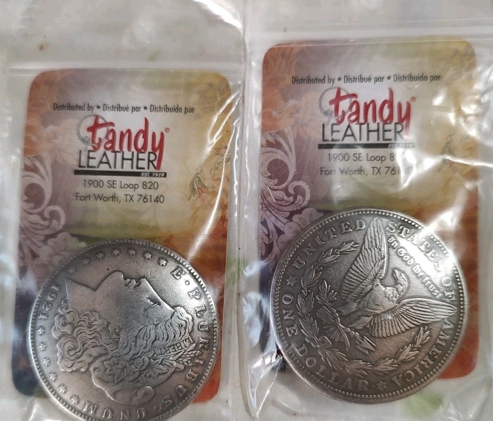 Lot of 6 Tandy Leather Factory Morgan Dollar Eagle Concho Leatherwork Crafts New