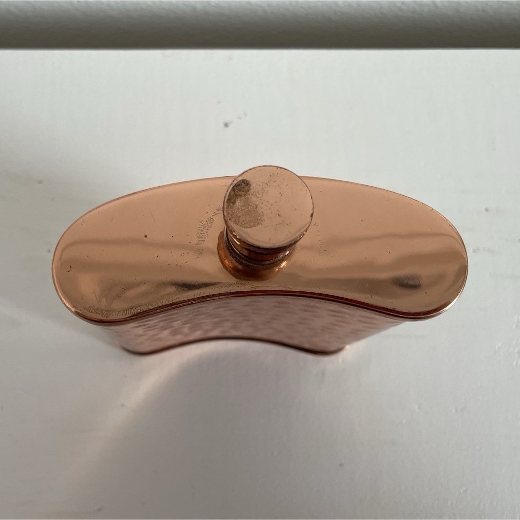 Copper Hammered Rectangular Hip Flask
