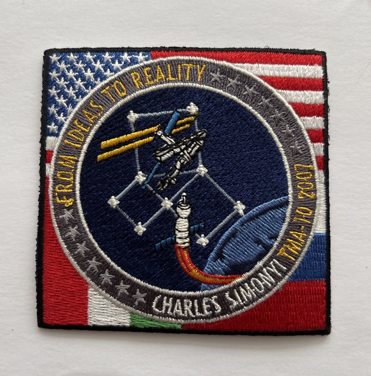 TMA-10 2007 NASA Patch Charles Simonyi From Ideas to Reality Space Station