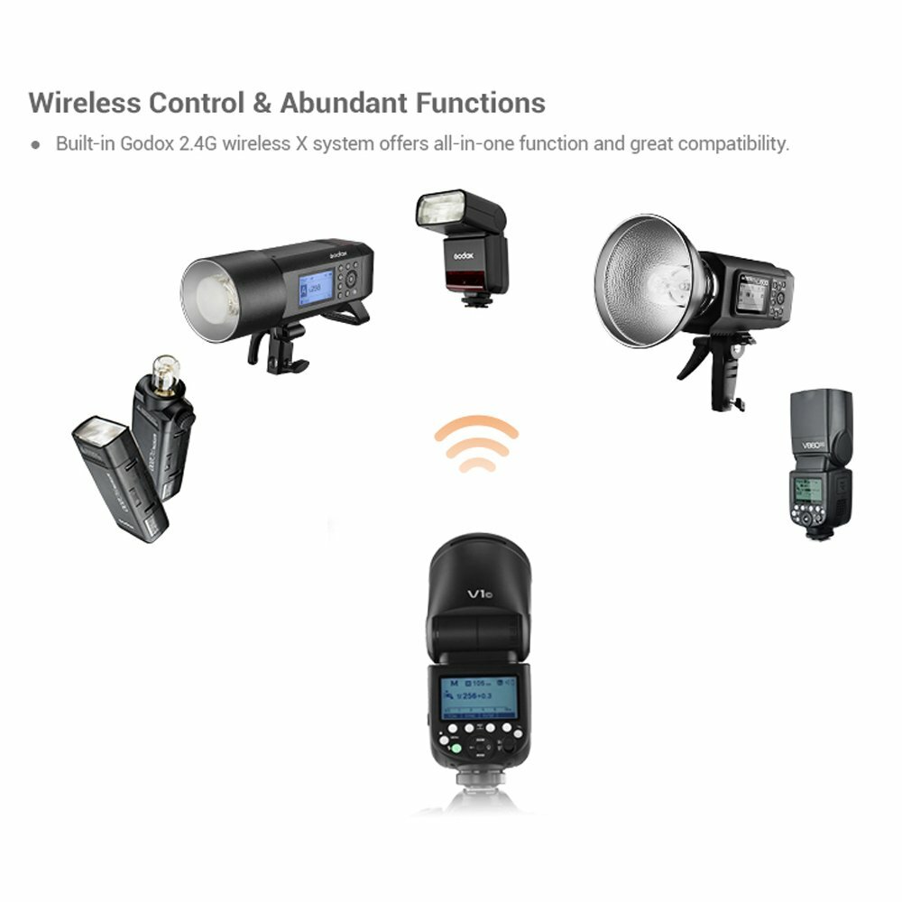 US Godox V1N V1-N 2.4G TTL HSS Round Head Camera Flash Light Speedlite For Nikon