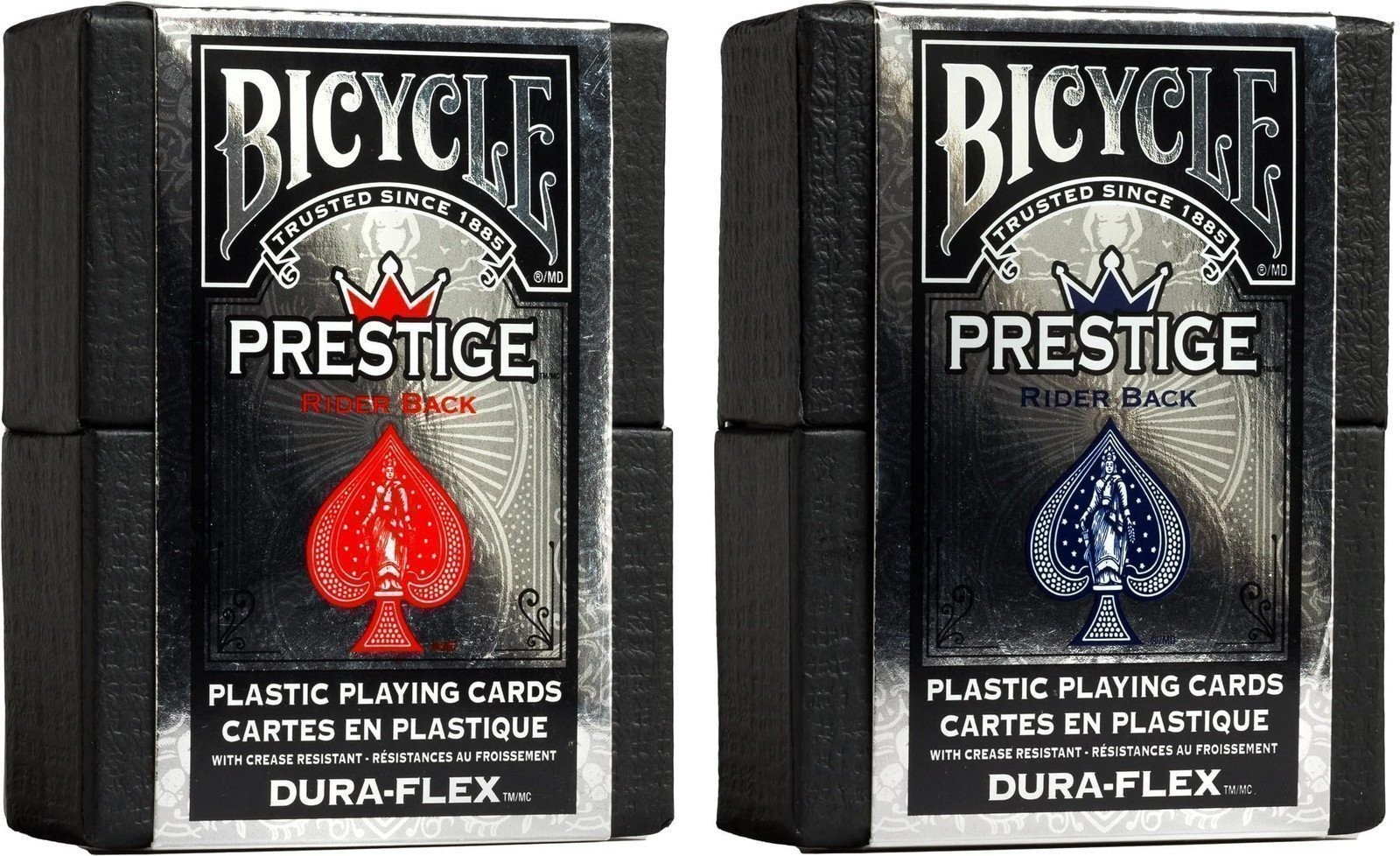 Bicycle Prestige Waterproof Plastic Playing Cards, Red and Blue 2 Pack
