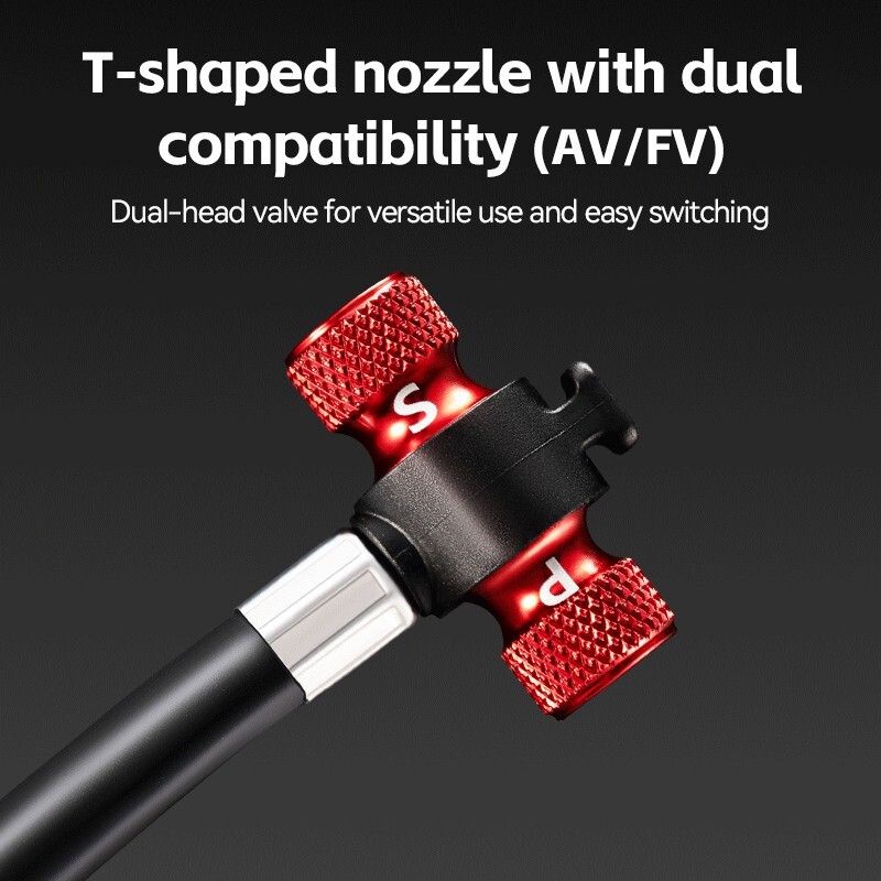 Rockbros Bicycle Pump Compact Pump 220PSI MTB Road Bike With Barometer Air Pump