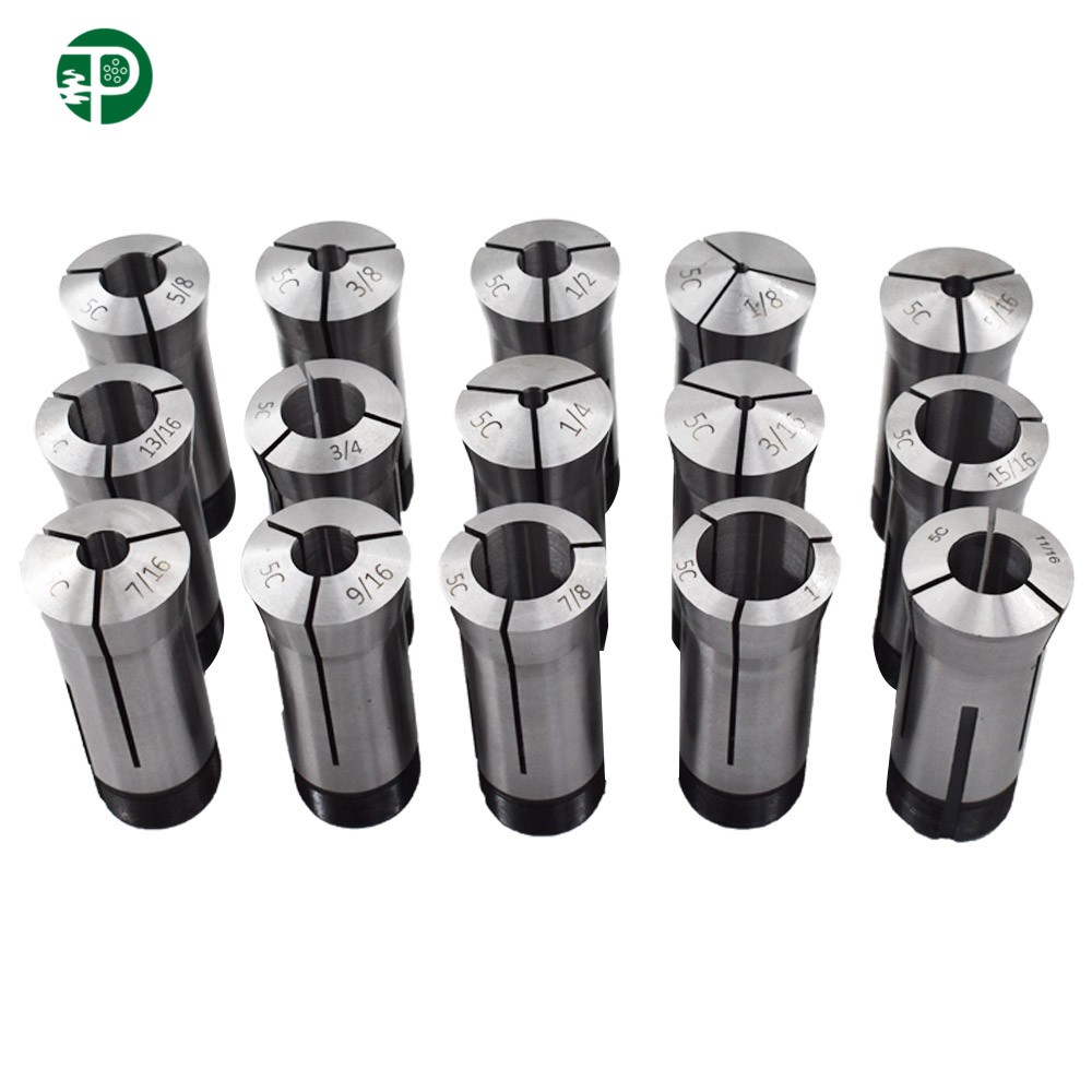 15 Pcs 5C Round Collet Set Fractional 1/8" to 1" High Precision Lathe