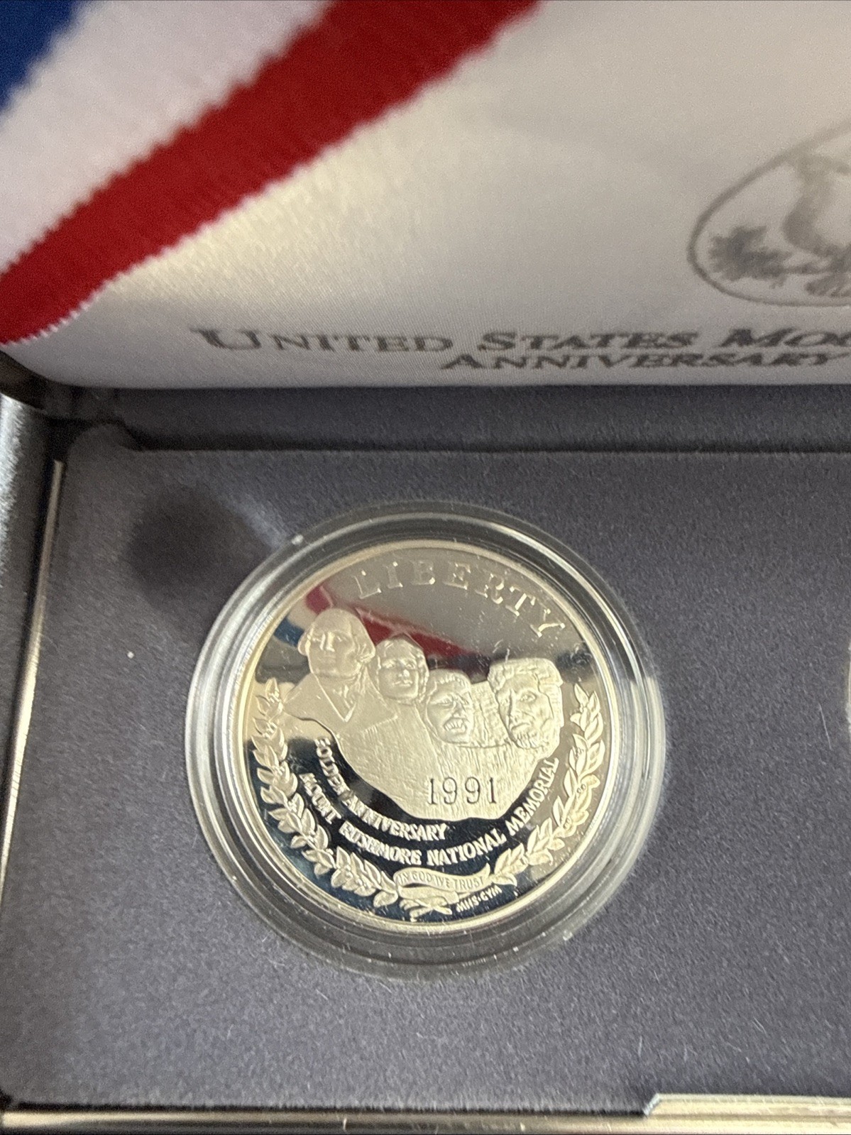 1991 Mount Rushmore Anniversary 2 Coin Proof Set W/COA!!!!!!!