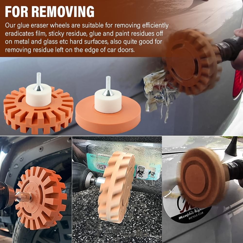 Decal Remover Eraser Wheel, Remove Car Decals, Car Stripes Vinyl Tapes and