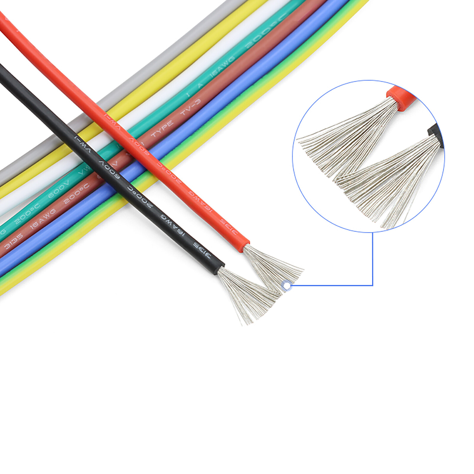 Silicone cable high voltage high temperature wire 14/16/18/20/22 AWG 6000V 200℃