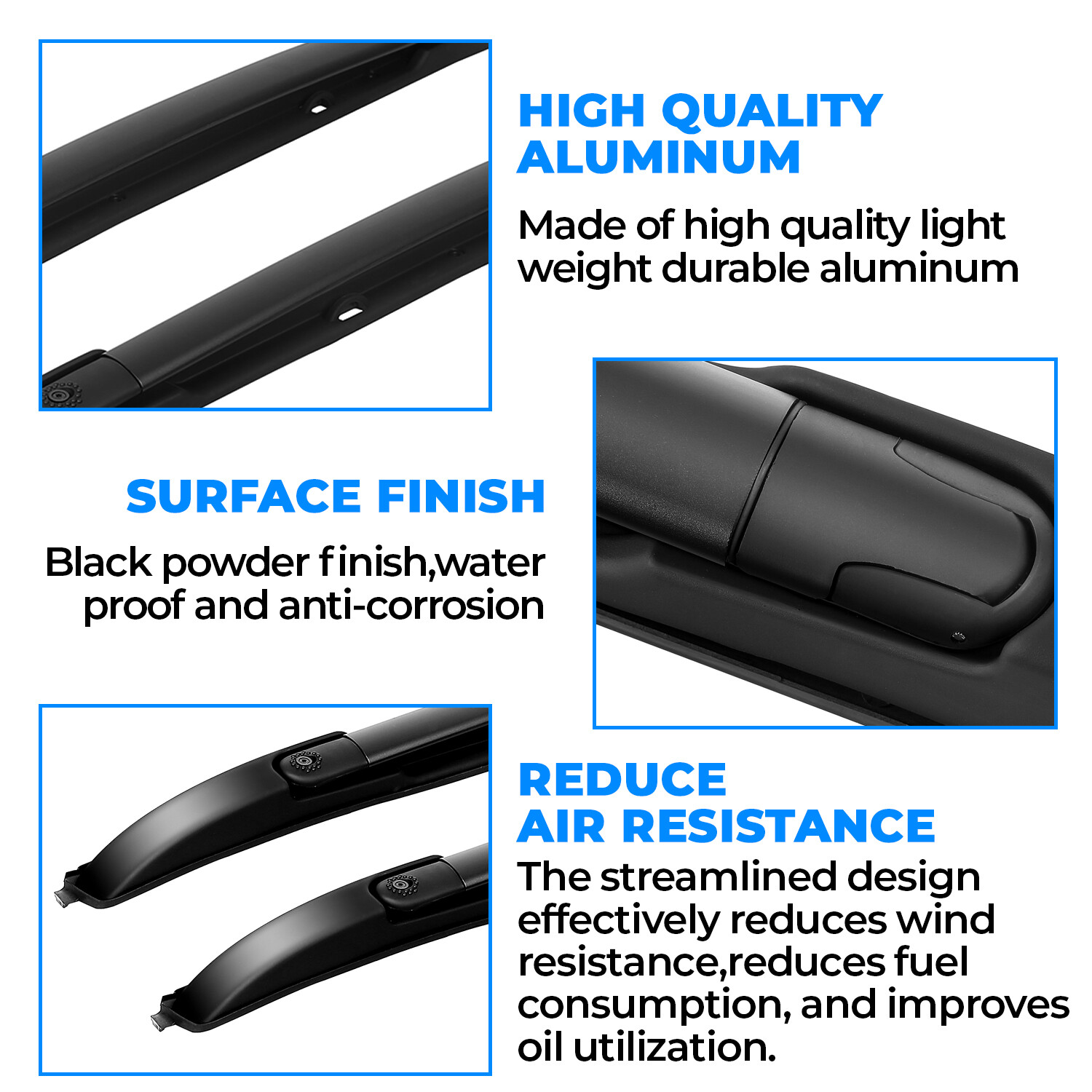 For Toyota Tacoma Double Cab 2005-2023 Top Roof Rack Cross Side Rails Bars Set