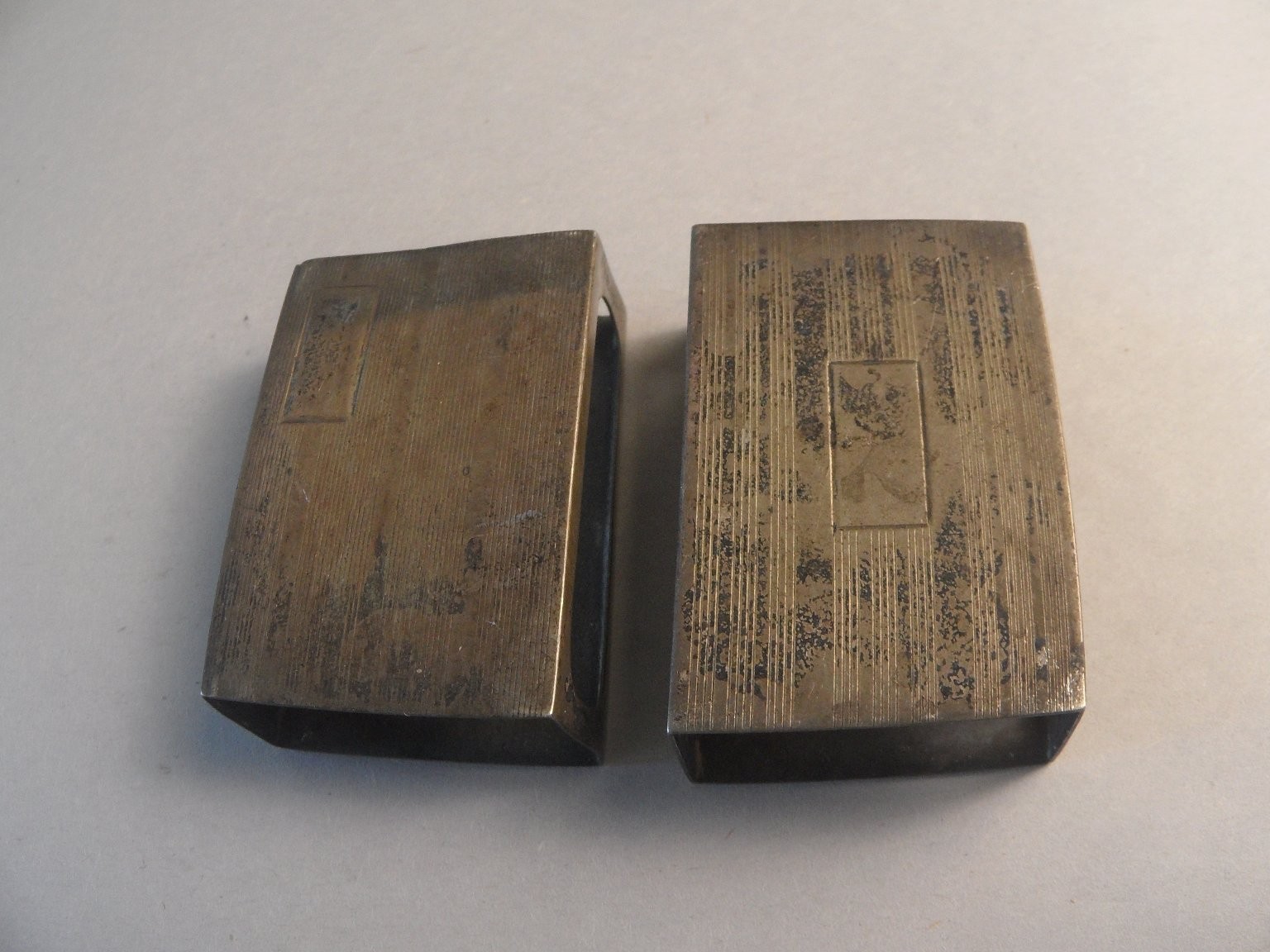 Vintage Sterling Silver Matchbox Covers 2-Piece Set Art Deco 21.7g