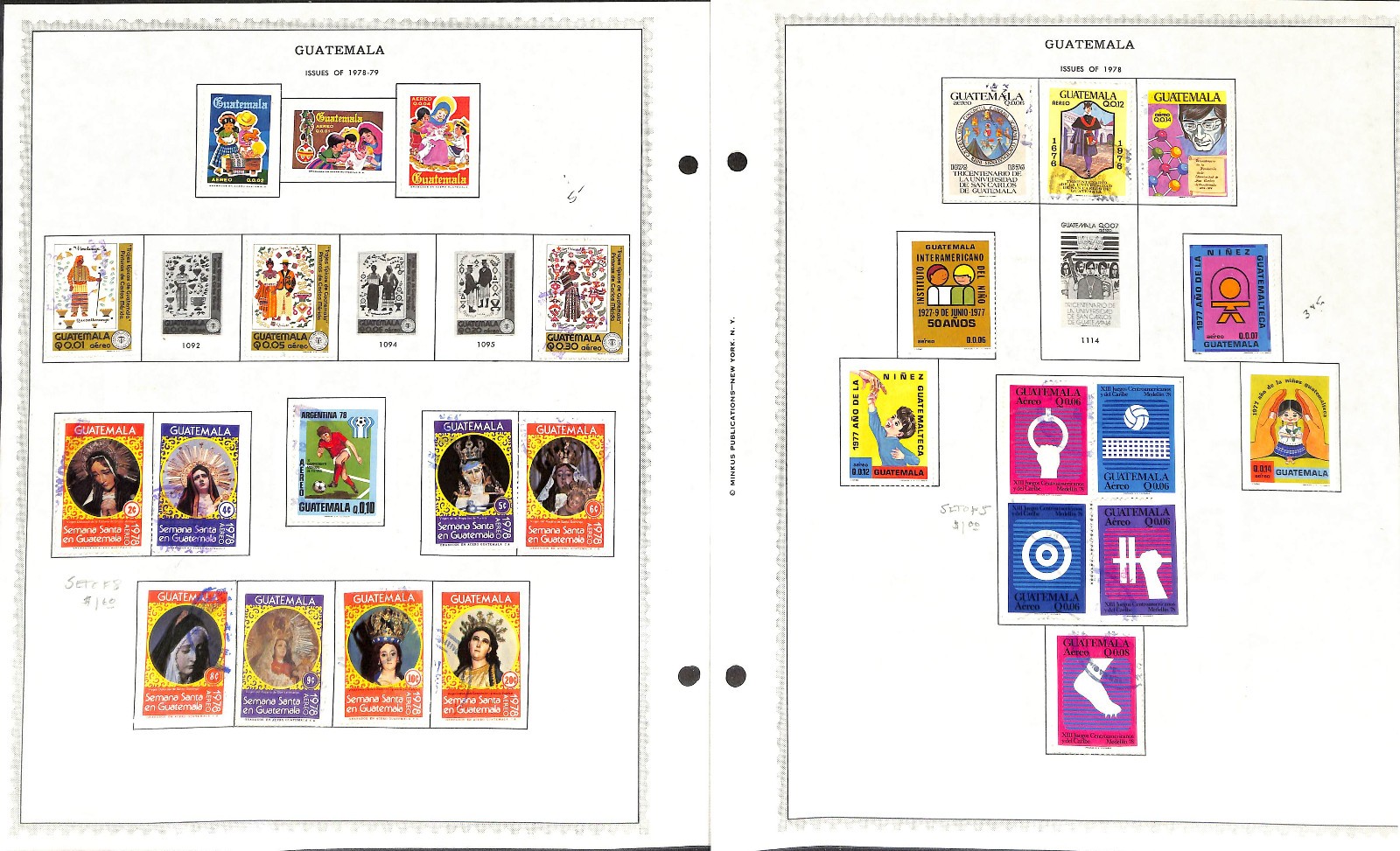 Guatemala Stamp Collection on 40 Minkus Pages, 1871-1991 (BJ)