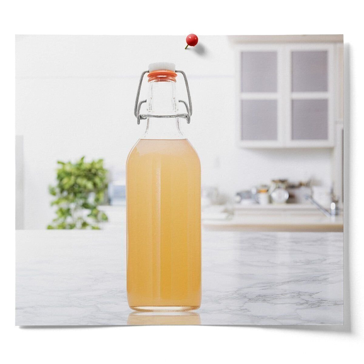 Clear Swing Top Bottles 6 Pack