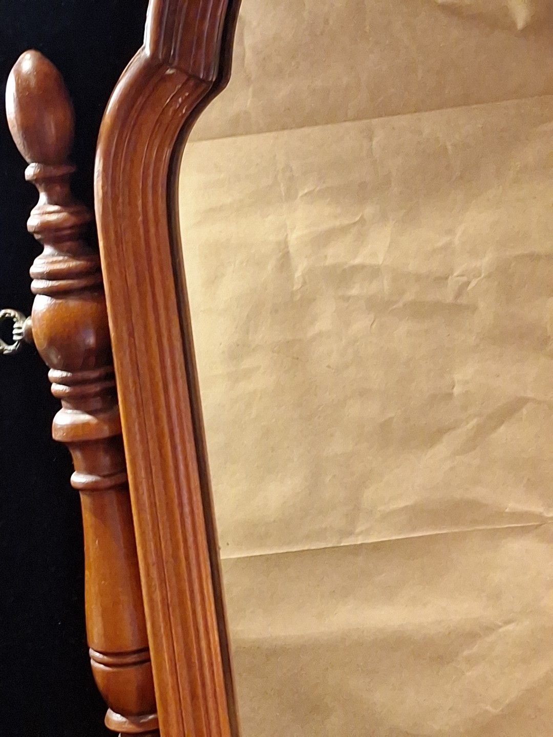 Antique Wood Tabletop Vanity Dressing Table with Falconer Durever Swivel Mirror