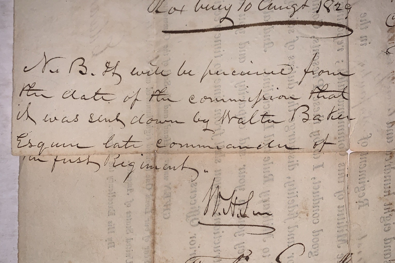 1828, SIGNED by LEVI LINCOLN, JR, MASSACHUSETTS MILITIA COMMISSION, w STATE SEAL